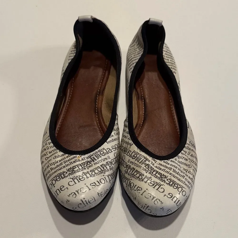 Venezia Black and White Textured Flats